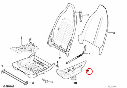 Sinistra di stampaggio esterno OEM 52108398245 per BMW E36 e Z3. BMW originale.