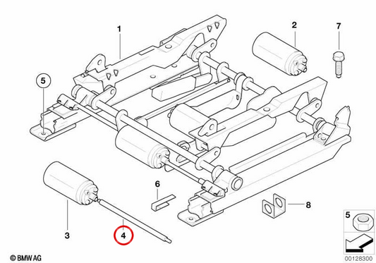 Asse di regolazione dell'altezza OEM 52108399595 per BMW E46. BMW originale.