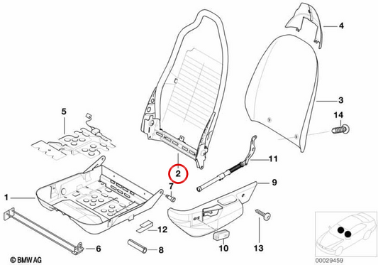 OEM 52108401887 Structure de support pour BMW E36 et Z3. BMW d'origine.