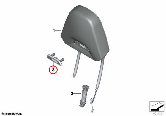 Emblème lumineux OEM 52108745045 pour BMW F91, F92, F93. BMW d'origine.