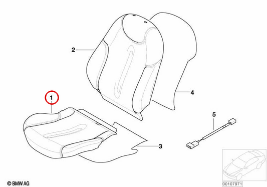 Sportledersitzbezug Malt Brown OEM 52109128200 für MINI Cabrio R52 Cooper, Cooper S und One. Original MINI