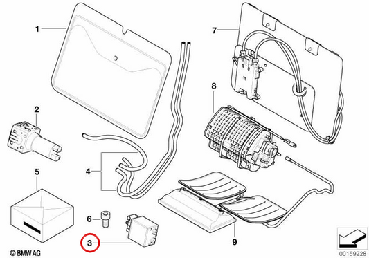 Unidad de ventilación OEM 52109162871 para BMW E60, E61, F07, F10, F11, E65, E66, F01, F02, F04, E70, E71, E72. Original BMW.
