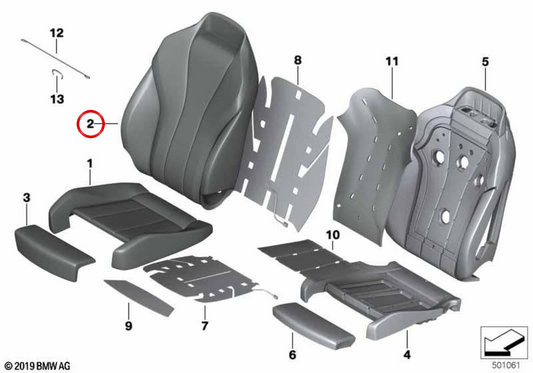 OEM 52109483421 Linksleder -Armlehnenabdeckung für BMW G16. Original BMW.