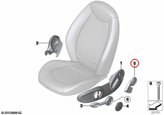 Left outer handle OEM 52109802701 for MINI Countryman R60 (01/2010-10/2016). Original MINI.