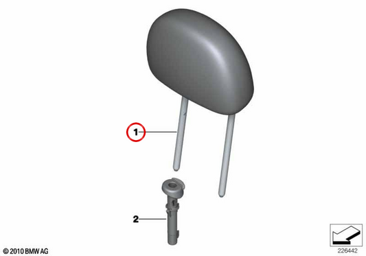 Appui-tête avant en cuir OEM 52109805170 pour MINI Countryman R60 (01/2010 - 10/2016). MINI d'origine.