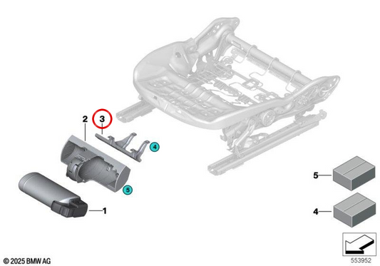 Adapter plate for extinguisher OEM 52109872512 for BMW F70, U11, U10, G45, F65, F66, U25. Original BMW.