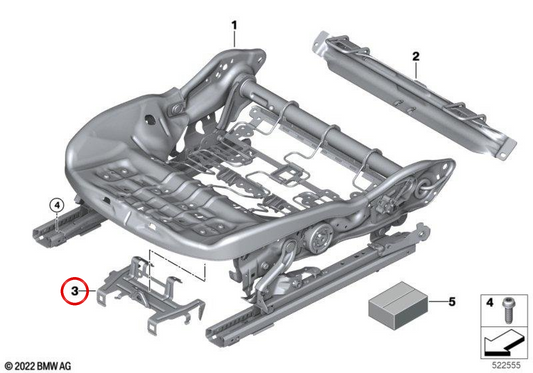 OEM 52109872513 Linksmitte -Unterstützung für BMW F70, U06, U11, G45, F65, F66, U25. Original BMW.