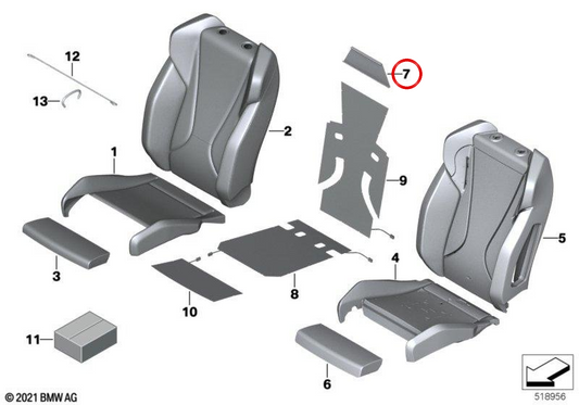OEM 52109873838 Support -Erweiterung für BMW F70, U06, U11, U10. Original BMW.