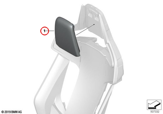 Einleger para encosto de cabeça OEM 52109882590 para BMW G80, G81, G82, G83. BMW genuíno.