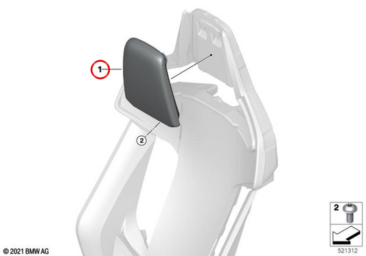 Inserto para reposacabezas OEM 52109882592 para BMW G80, G81, G82, G83. Original BMW.