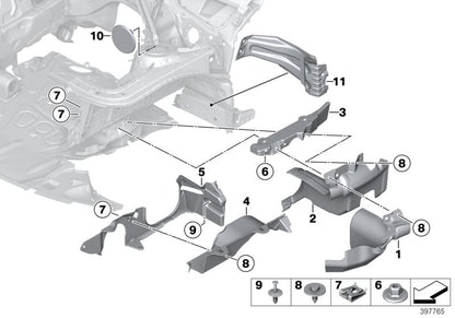 Cubierta del sistema de dirección derecha OEM 51757274864 para BMW F20, F21, F22, F23, F30, F31, F34, F36. Original BMW.