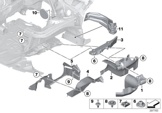 Cubierta del sistema de dirección derecha OEM 51757274864 para BMW F20, F21, F22, F23, F30, F31, F34, F36. Original BMW.