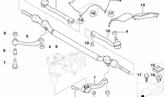 Barre de gestion centrale pour BMW E39 (OEM 32211096060). BMW d'origine.