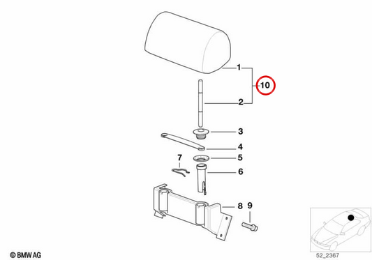 Central Plubezas OEM 52202498779 per BMW E39. BMW originale.