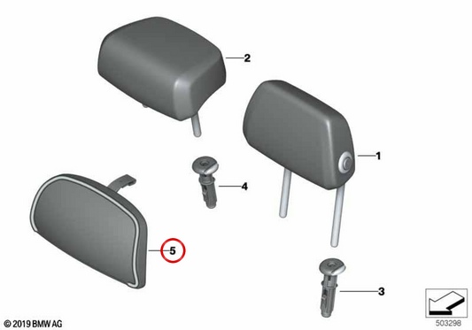 Cojín Pupple Comfort OEM 52205A313A6 pour BMW G05, G07. BMW d'origine.