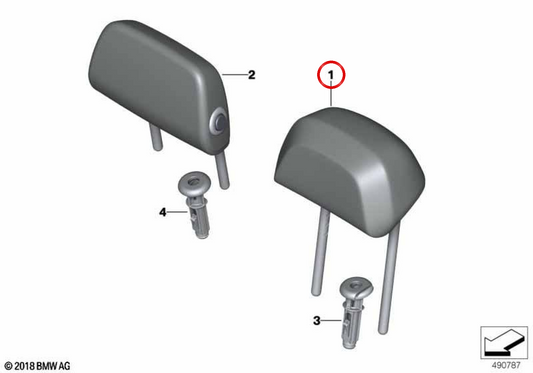 OM 52205A3CC20 rear leather leather headrests for BMW G02. Original BMW.