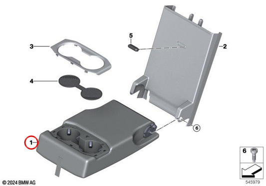 OEM Artificial Leather Center Armrest 52205A798F6 for BMW X3 G45 (06/2023 - 03/2025). Genuine BMW.