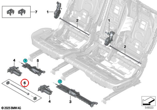 Eje flexible OEM 52205A9C054 para BMW G05, G07. Original BMW.