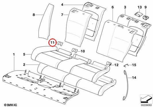 Rechte ISOfix -Embinedor für BMW E46 (OEM 52207027884). Original BMW