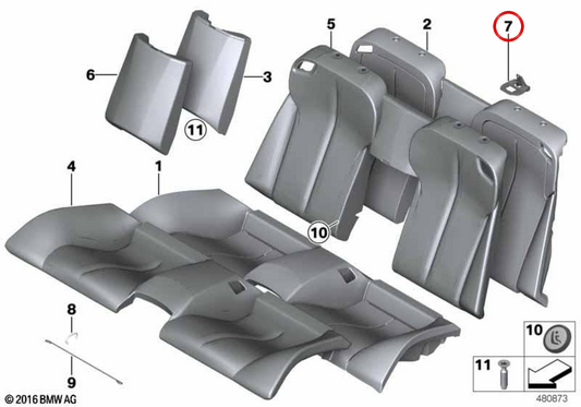 Zentralschließabdeckung 52207228940 für BMW F12, F13. Original BMW.