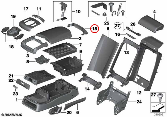 OMGRA -Embellator OEM 52207241924 für BMW F01, F02, F04. Original BMW.