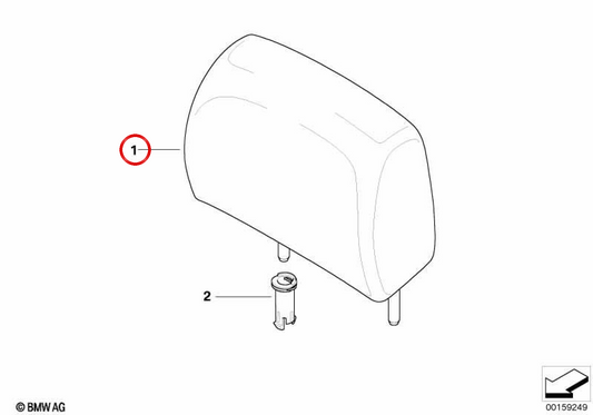 Encosto de cabeça de couro OEM 52207246448 para BMW E93. BMW genuíno.