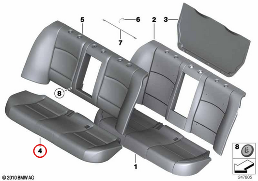 BASE FUND SET FABRIC OEM 52207254025 for BMW F10, F11. Original BMW.
