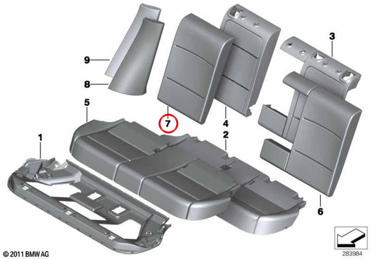 OM 52207256822 Stoff -Backup -Abdeckung für BMW F25. Original BMW.