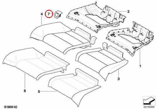 Evelolecedora Cover Isafix OEM 52207262809 per BMW E93. BMW originale.