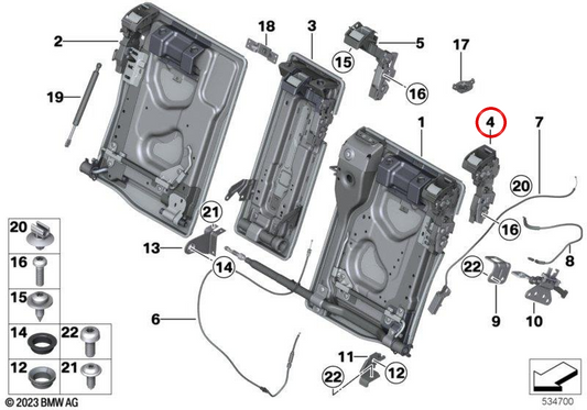 OEM Right Door Closure 52207274574 für BMW F10, F11. Original BMW.