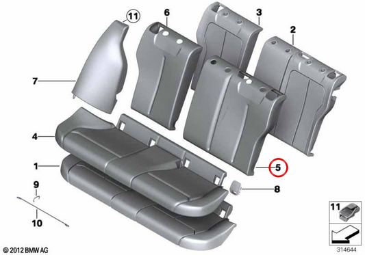UPLIED FUND SUPPORT SETALD OEM 52207292582 FOR BMW F20, F21. Original BMW.