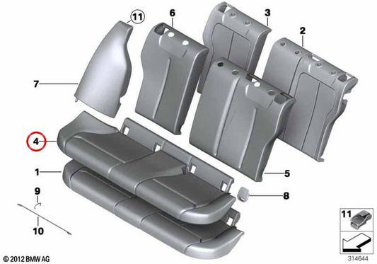 OEM 52207292587 Stoffsitzabdeckung für BMW F20. Original BMW.