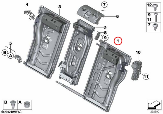 Struttura di backup OEM 52207308965 per BMW F34, F36. BMW originale.