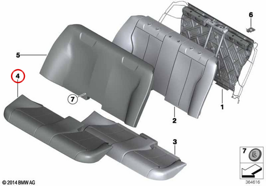 OEM 52207309642 Sitzabdeckung für BMW F30. Original BMW.