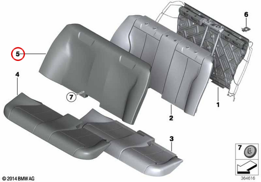 Copertina di backup in pelle OEM 52207309921 per BMW F30. BMW originale.
