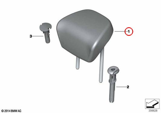 Appui-tête en cuir OEM 52207347555 pour BMW F36. BMW d'origine.