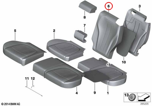 Fonda PLAF in pelle sinistra OEM 52207353443 per BMW F15. BMW originale.