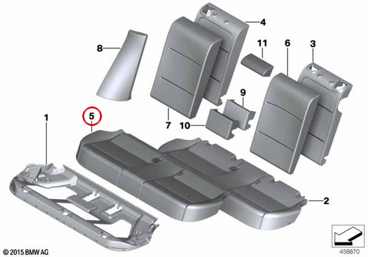Couvercle de siège en cuir OEM 52207366435 pour BMW F26. BMW d'origine.