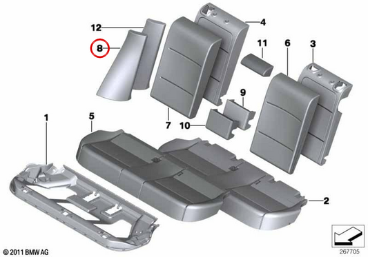 Panneau en cuir gauche OEM 52207367239 pour BMW F25. BMW d'origine.