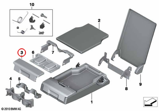 Cover Cover OEM 52207378055 pour BMW F10, F11, G30, G31, G32. BMW d'origine.
