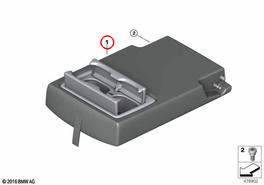 Accoudoir avant noir OEM 52207439049 pour MINI Countryman F60, F60 LCI. MINI d'origine.