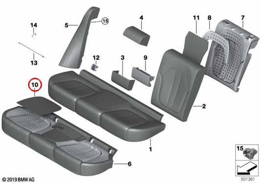OEM Right Seat Heizung 52207443494 für BMW G05, F95. Original BMW.