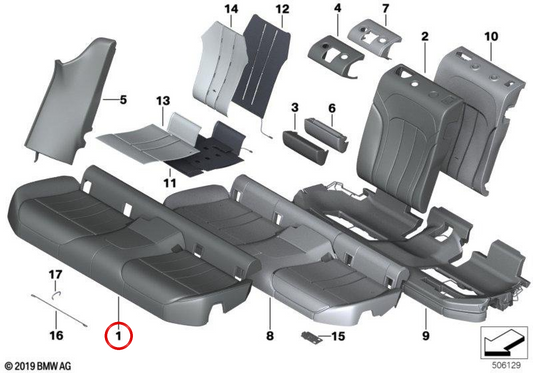Ledersitzabdeckung 52207467836 für BMW G32. Original BMW.