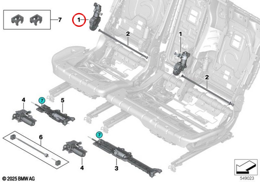 OM 52207497453 Motore di impostazione per BMW G05, G07. BMW originale.