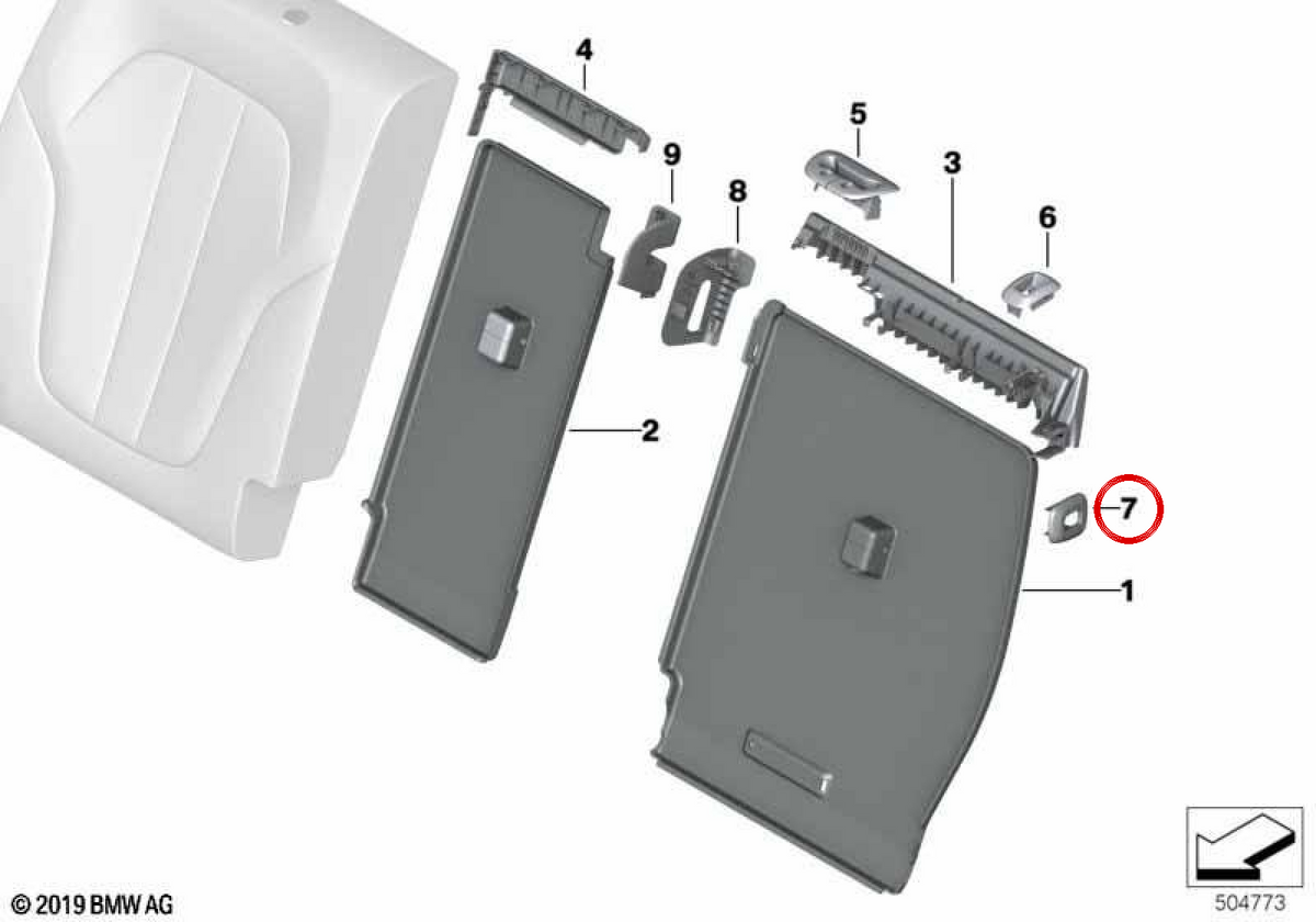 OEM 52207498277 Switch Embellient per BMW G05, G07. BMW originale.