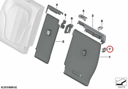 Embellecedor de interruptor OEM 52207498277 para BMW G05, G07. Original BMW.