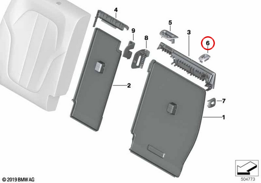 OEM 52207498281 Embellissement de commutation pour BMW G05, G07. BMW d'origine.