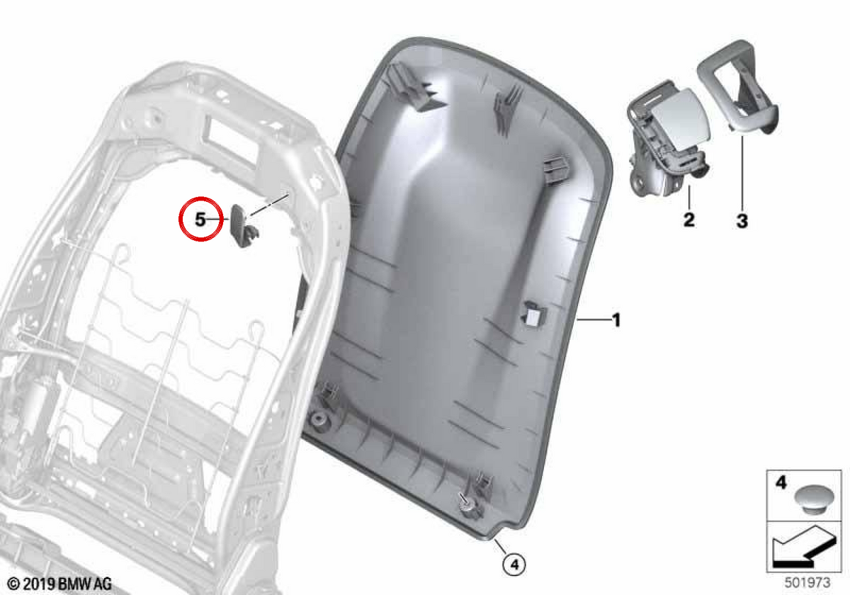Bowden Right Cable Support 52207947708 for BMW G07. Original BMW.