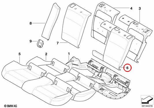 WASHING FOOT FACE LEFT OEM 52208036409 FOR BMW E91. Original BMW.