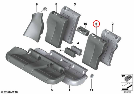 Funda verließ Alcánara OM 52208057927 für BMW F36. Original BMW.